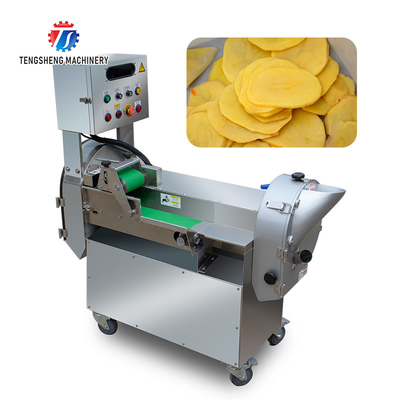 Flat Cut Moving Wheels Fruit Dicing Machine Double Headed Vegetable Pineapple Jackfruit